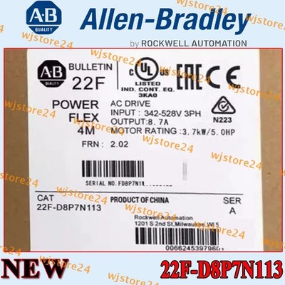 Original AB 22F-D8P7N113 Power Flex 4M 3.7KW /5.0 HP AC Drive Factory Sealed