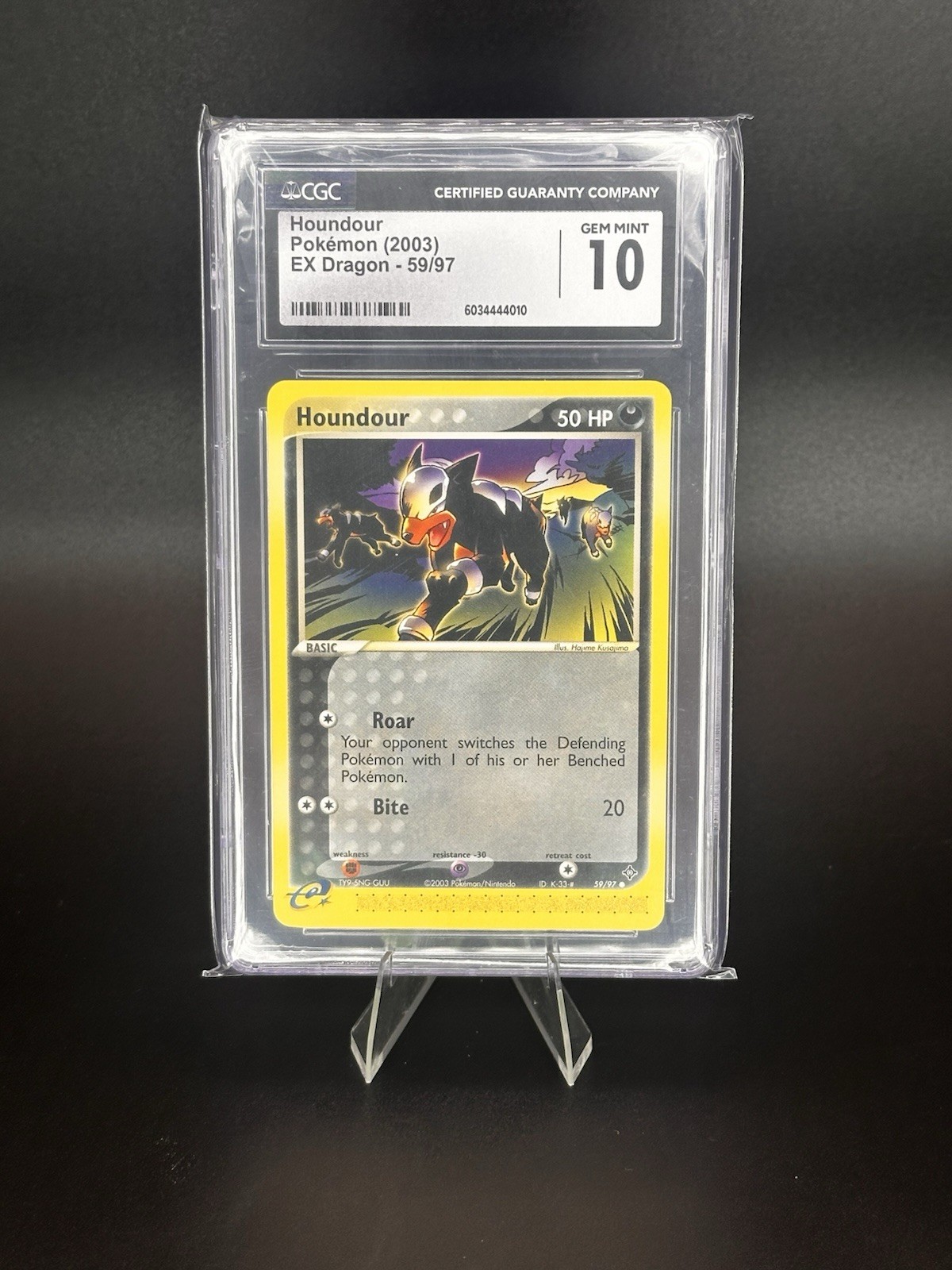Houndour E-Reader EX Dragon 59/97, 2003 Pokemon TCG Graded CGC 10
