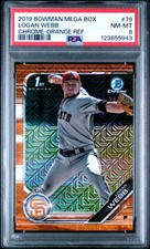 2019 BOWMAN MB CHROME CHROME-ORANGE REFRACTOR #79 LOGAN WEBB 24/25 PSA 8