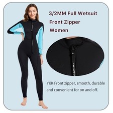 LEMORECN 16 SIZES MENS/WOMENS WETSUITS JUMPSUIT, SIZE: WOMEN 2XL - BLUE FRONT