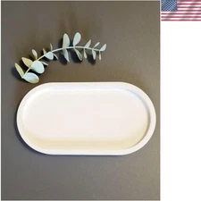 Artisanal White Concrete Tray - Perfect for Home Decor & Serving 3.9x5.9 in