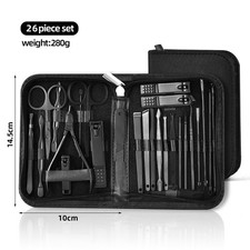 Professional Manicure Set of 26 Pedicure Tools and Nail Clippers Stainless Steel