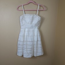 Minute Champagne Striped Fit and Flare Mini Dress Size M