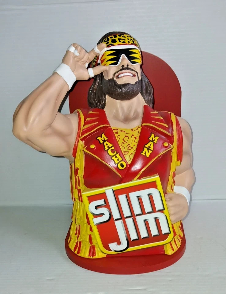 NEW Macho Man Randy Savage 2025 Collectible Slim Jim Display Holder WWE WWF