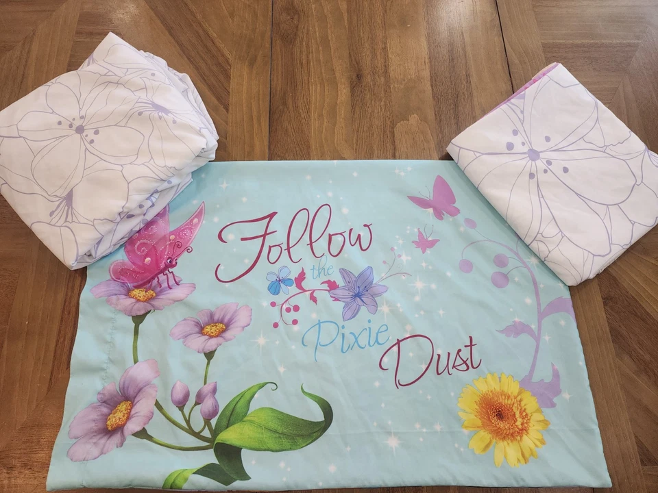 Disney Fairies Tinker Bell Cotton Rich Twin  Sheet Set of 3 Fairy Girly Bedroom - Image 2 of 4