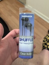 Magnavox Shuffle In Ear Headphone Clear Bass Black 2 pack