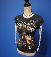Bobby Jack Hoodie Y2K Monkey Cute Emo Scene Grunge Graphic Layered Tee Youth M