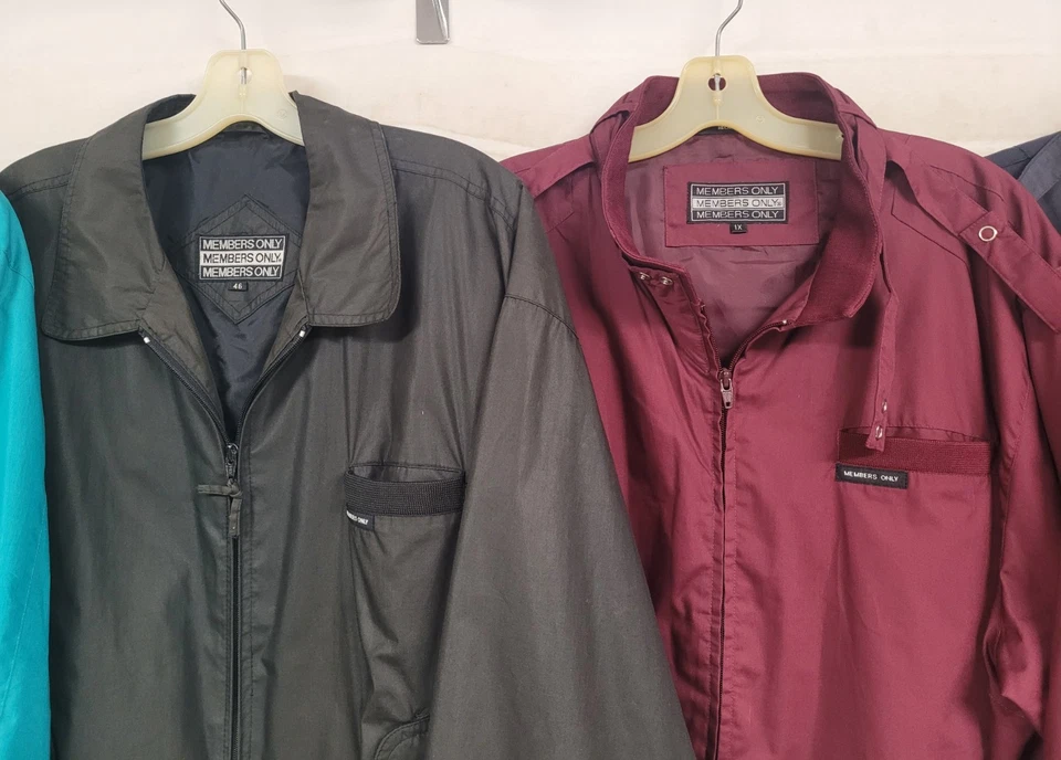 LOT OF 6 VINTAGE MEMBERS ONLY JACKETS CAFE RACER 80s 90s POLY COTTON MED-XL - Image 3 of 4