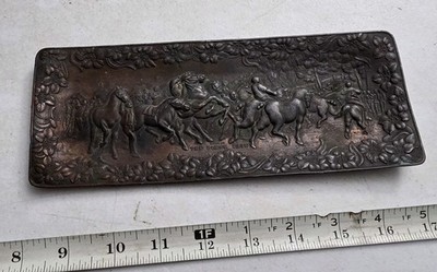 Vintage The Horse Fair Embossed Metal Tray
