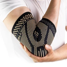 Copper Elbow Compression Sleeves for Pain Relief – 1 Pair Support Brace
