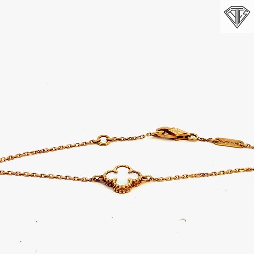 Pre Loved Van Cleef And Arpels 18k Yellow Gold Mop Sweet Alhambra Bracelet 
