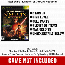 Star Wars Knights of the Old Republic 100 Unlocked All Items Xbox USB Save File