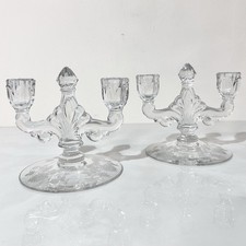 Heisey Trident Sahara Yellow Double Candlestick #134 11in — listing 3