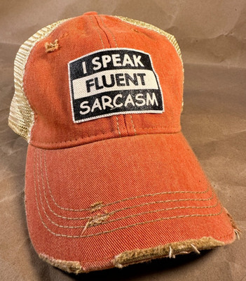 Vintage Life ''I Speak Fluent Sarcasm'' Distressed Baseball Cap Unisex NEW