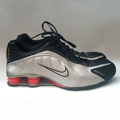 Size 13 - Nike Shox R4 Black Metallic Silver Mx Orange