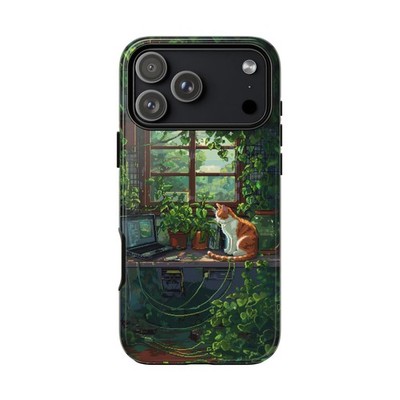 Hacker Garden Cat 8 Bit LoFi Art - Phone Cover Case for iPhone, Galaxy, Pixel