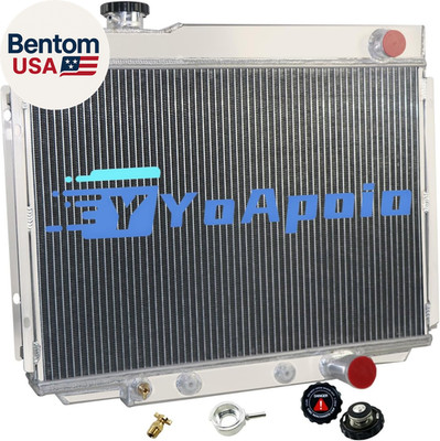 4 Row Aluminum Radiator for 1964 1965 1966 Ford Galaxie 500 Base 4.3L 4.7L 5.8L