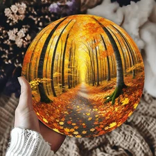 2D Flat, Autumn Maple Trees Aluminum Foil Engraving Art, Indoor Outdoor Decorati