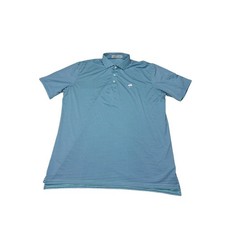 Holderness Bourne Mens XL Tailored Fit Striped Golf Polo Shirt Blue Teal