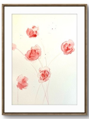 TITA PAINTZ Original Art Painting Roses Flower Watercolor Paper 9x12 Painting