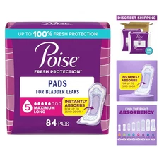 Maximum Absorbency Incontinence Pads for Women - 84 Count, Zero Odor, 12 Hours