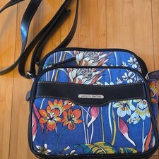 Jaclyn Smith Blue Multicolor Floral Crossbody...