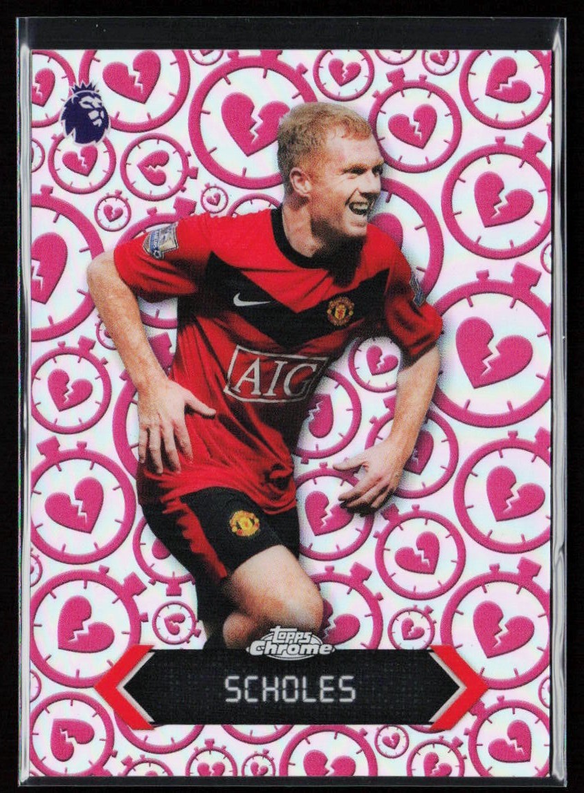 Paul Scholes #STH-13 Soccer Cards 2026 Topps Chrome Premier League Stoppage Time Heartbreaker trading card — raw and PSA graded price guide