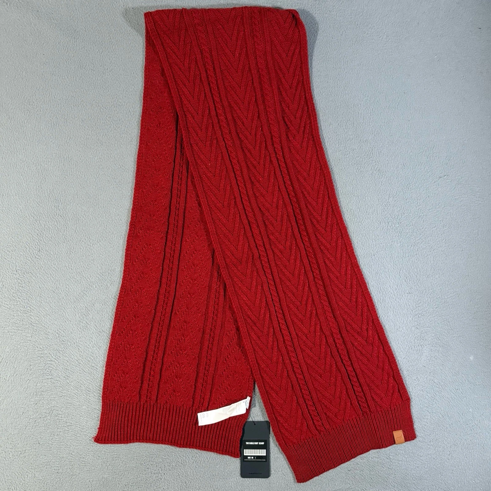 Fabletics Red Cable-Knit Winter Scarf Soft One Size Fisherman NWT