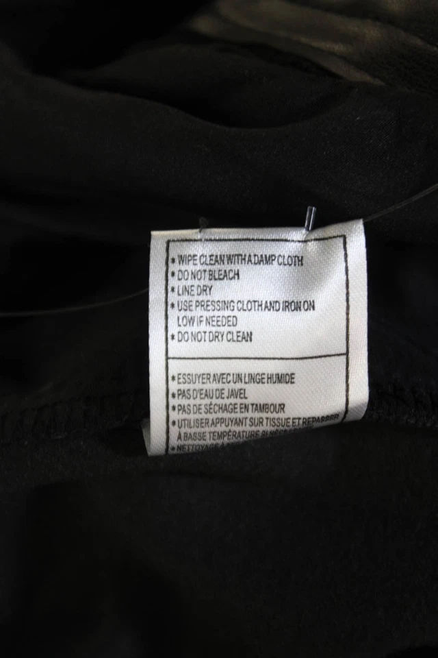 BB Dakota Womens Leather Belted Zipped Tapered Straight Leg Pants Black Size 6 - Image 4 of 4