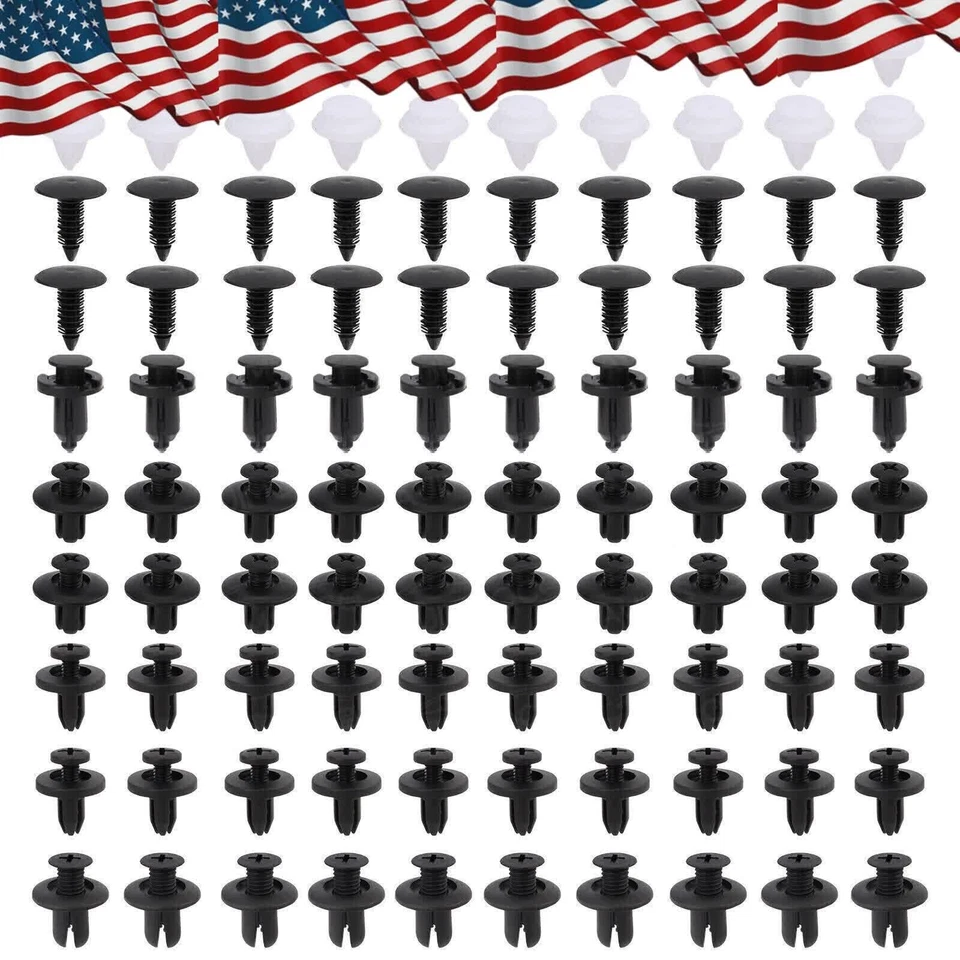 Kit de 100 clips de retención tipo empuje forro parachoques guardabarros parachoques para Hyundai Foto 4 de 4