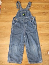John Deere Bib Denim Overalls Size 4T Pants Blue Jeans Logo Boys Girls Farm