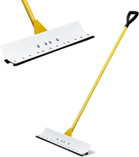 Snow Pusher, 29 Inch Wide Push Snow Shovel Plow for Driveway, Sidewalks and D...