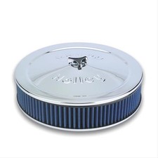 Holley Power Shot Chrome Air Cleaner 14 Dia Round Blue Cotton Gauze Element