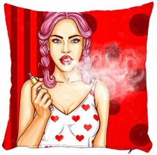 Pop Art Girl Pillow Cover, Modern Decorative Cushion, Funny Teen Bedroom Decor