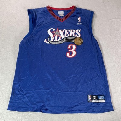 Philadelphia 76ers Allen Iverson Jersey 3 Mens XL Blue NBA