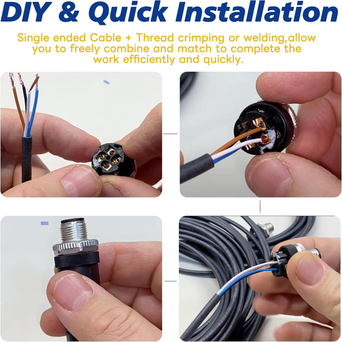 M8 Connector Aviation Sensor Cable - Female 4 Pin Right Angle 6.5Ft/2M Aviation - Picture 4 of 12