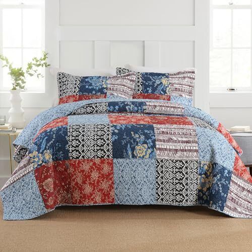 King Comforter Set for Bed - 100% Cotton Quilts King(98"x106") Nocturne2.0 - Picture 1 of 6