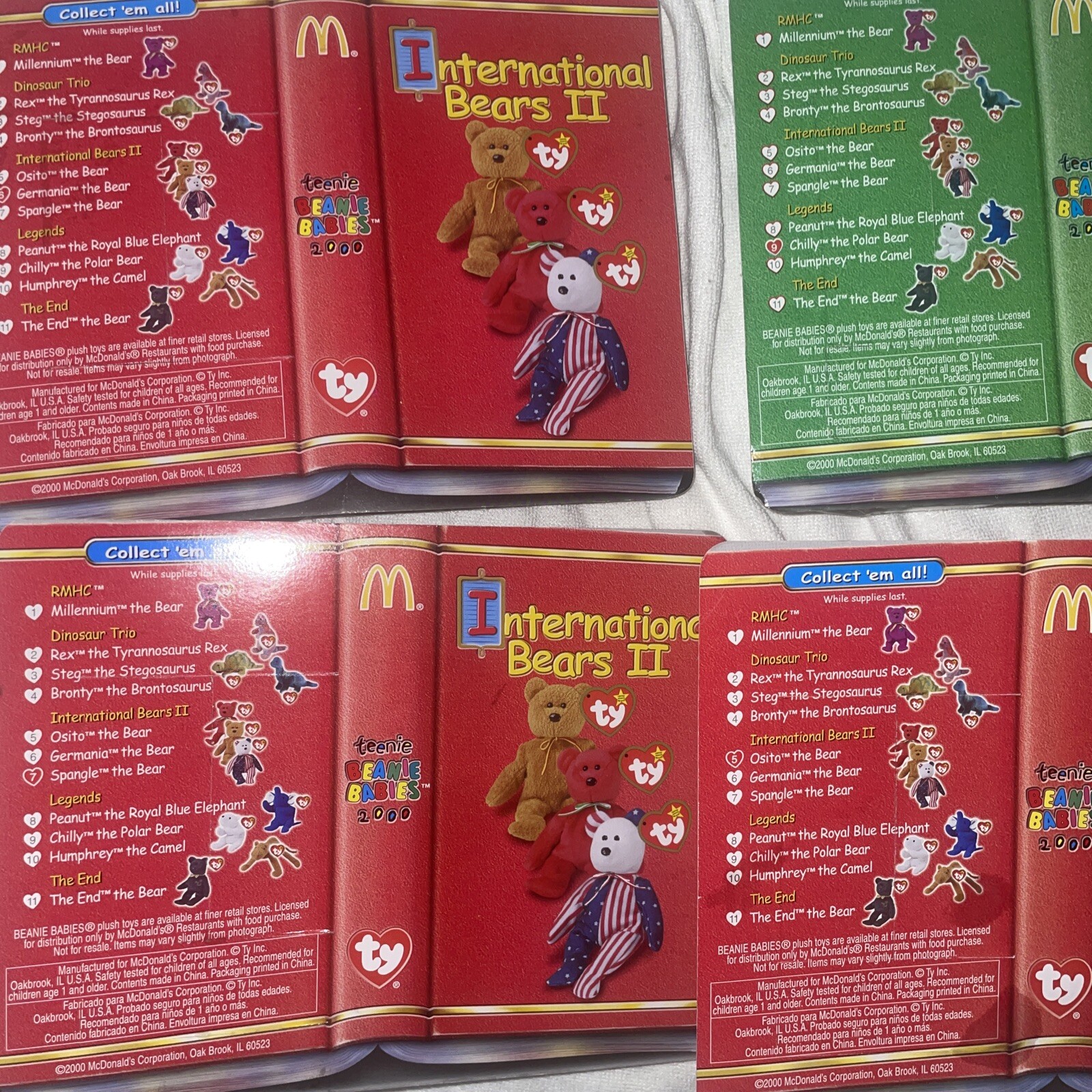 TY The Bear Beanie Baby International Bears II set4 Mc Donald's Retired RARE tag - Picture 7 of 8