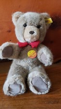 Steiff Teddy Bear Knopf Im Ohr 0205/26 Unjointed w/ Ear Button, Red Ribbon Tag