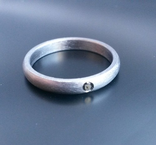 Tantal Ring Gr. 17,5mm echter schwarzer Diamant Ehering - Picture 3 of 3