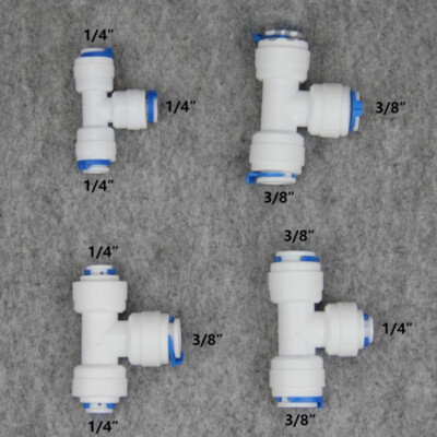 PE T-Stück Steckverbinder Schlauch Verbinder Wasserspender Reiniger 1/4'' 3/8''
