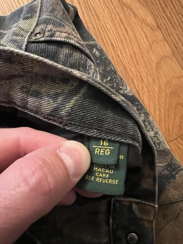 Cabelas Camo Pants Womens Size 16 Regular Camouflage Denim Cotton Mossy Oak - Picture 7 of 10