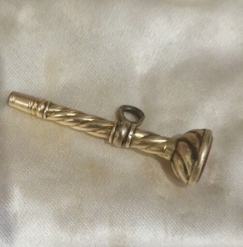 Antique Georgian Gold Fusee pocketwatch Watch Key with carnelian Stone Seal 35mm - Picture 8 of 8