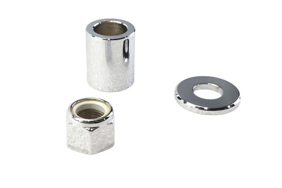 Kit espaciador eje delantero estilo liso cromado para Harley Davidson Foto 3 de 4