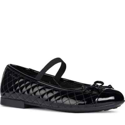 Geox J Plie Mädchen Schulschuhe Schwarz Ballerinas J5455D