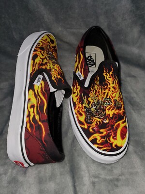VANS CLASSIC SLIP-ON SAMURAI RISING BLACK RES SHOES US KIDS 
