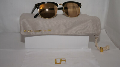 Linda Farrow gold mirrored  sunglasses new Varo Sunglasses in Green and Gold | LINDA FARROW Luxury Eyewear main image 4