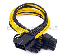 EPS CPU 12V 8 Pin to Dual 8 6 2 Pin PCIE Adapter Power Supply 20cm Cable