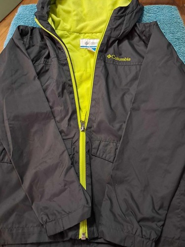 Columbia Lined Jacket Youth sz S (8) Blue/Neon Green - Picture 6 of 7