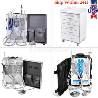 Portable Dental Mobile Delivery Unit High Suction CartAir Compressor 4H/Carbinet